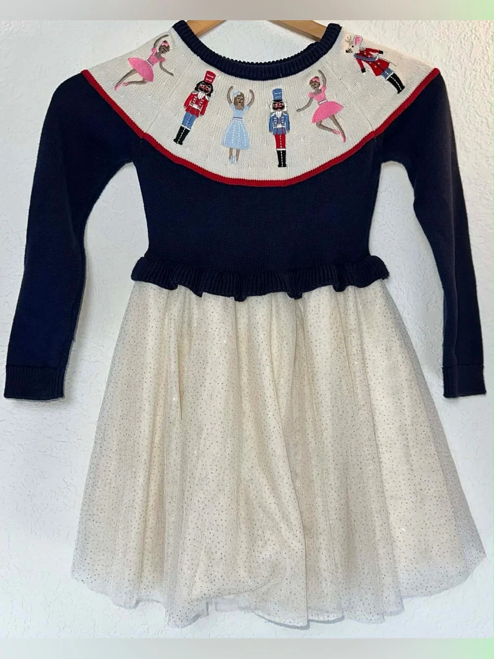 Nyc Ballet By Gymboree Girls Embroidered Nutcracker Sweater Tutu Dress